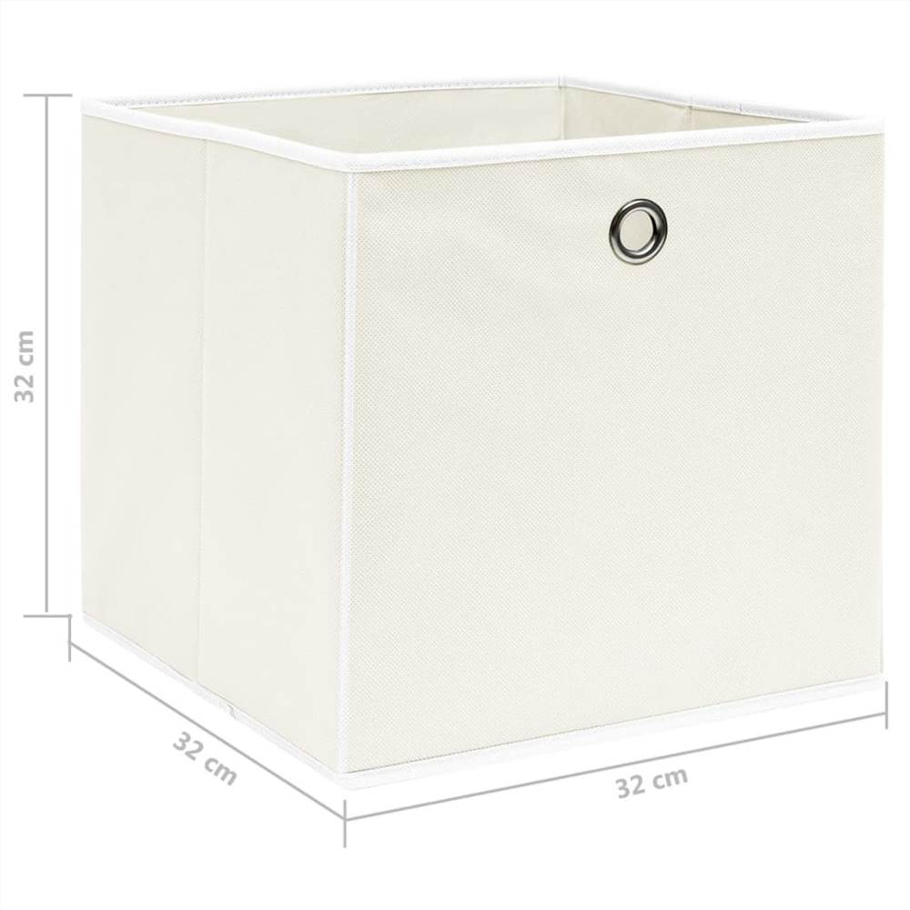 Storage Boxes 4 pcs White 32x32x32 cm Fabric