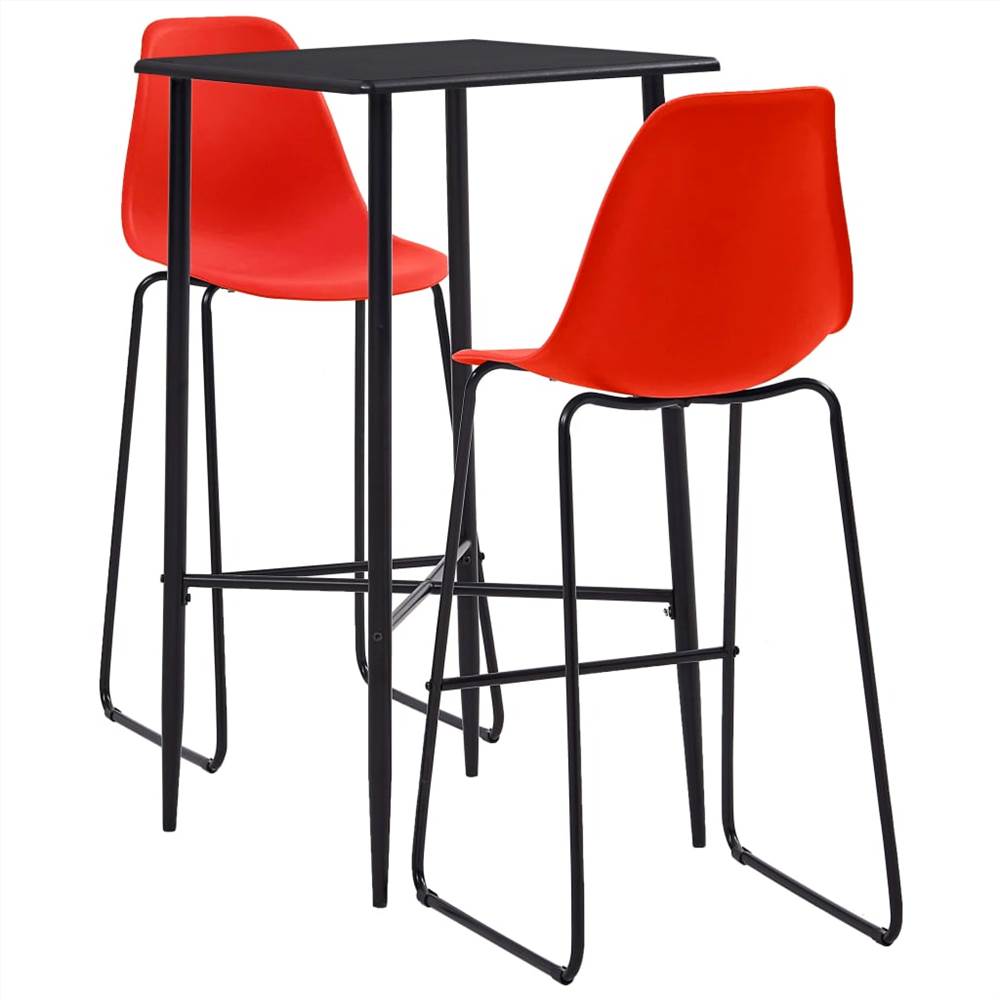 

3 Piece Bar Set Plastic Red