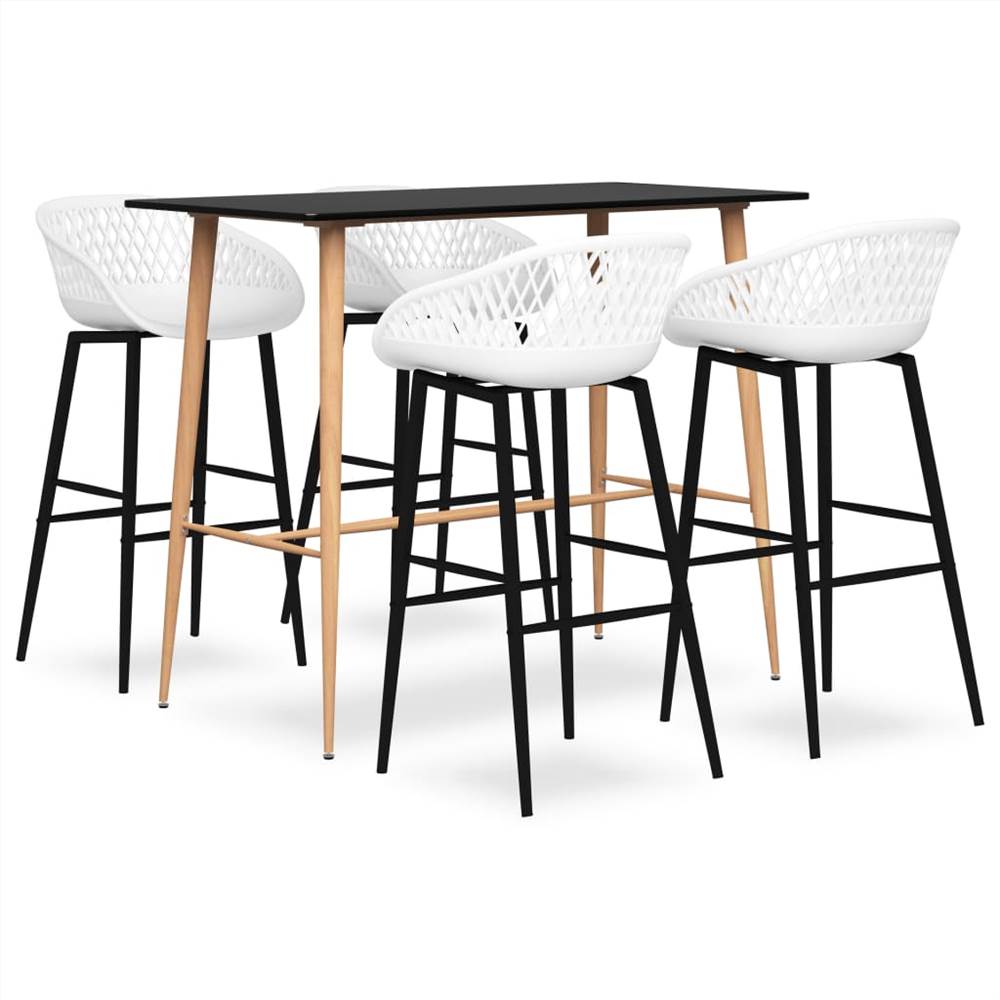 

5 Piece Bar Set Black and White