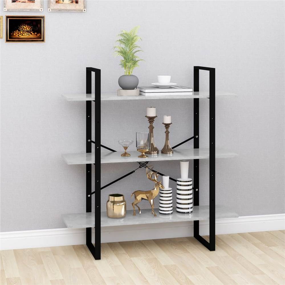 

Book Cabinet Concrete Grey 100x30x105 cm Chipboard
