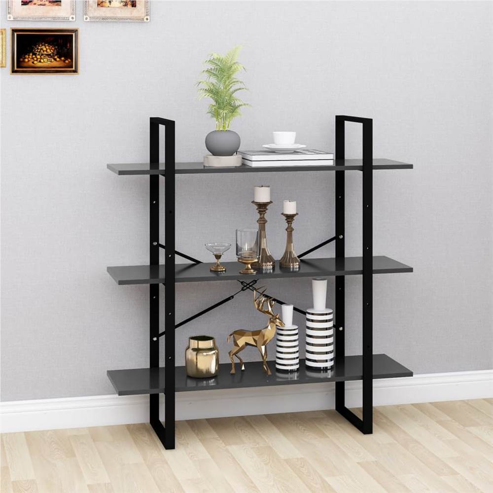 

Book Cabinet Grey 100x30x105 cm Chipboard