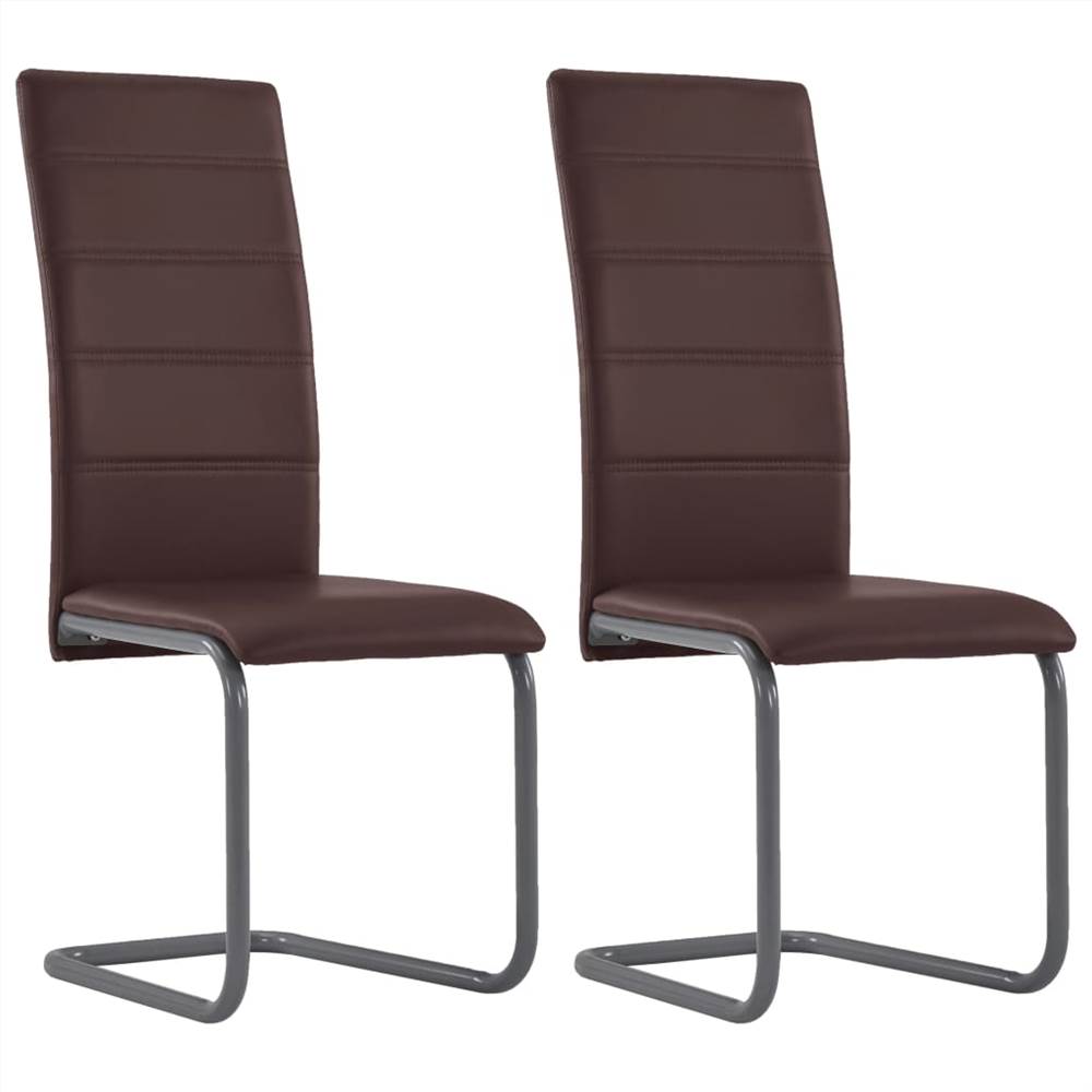 

Cantilever Dining Chairs 2 pcs Brown Faux Leather