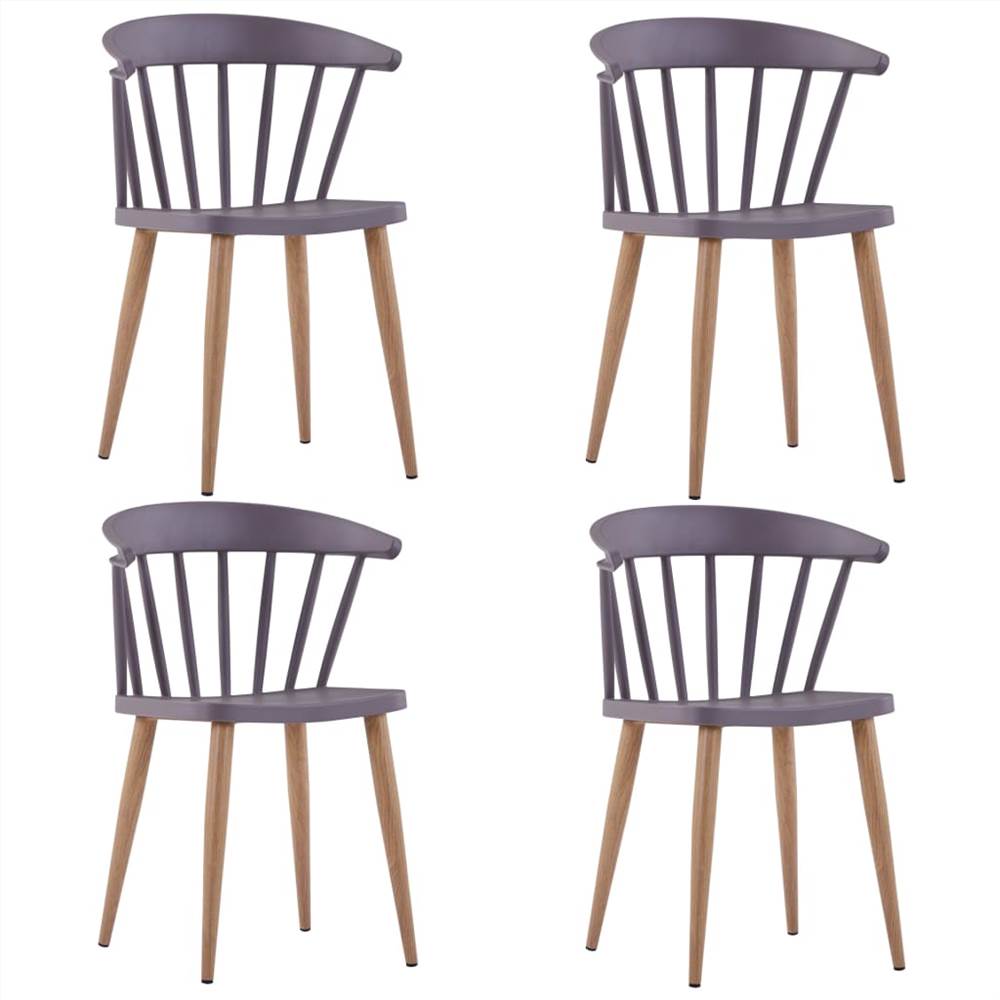 

Dining Chairs 4 pcs Grey Plastic