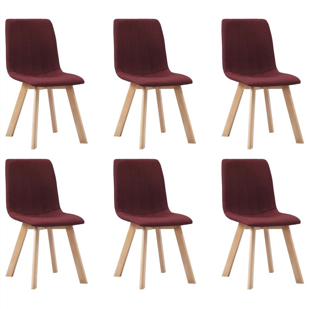 

Dining Chairs 6 pcs Wine Red Fabric