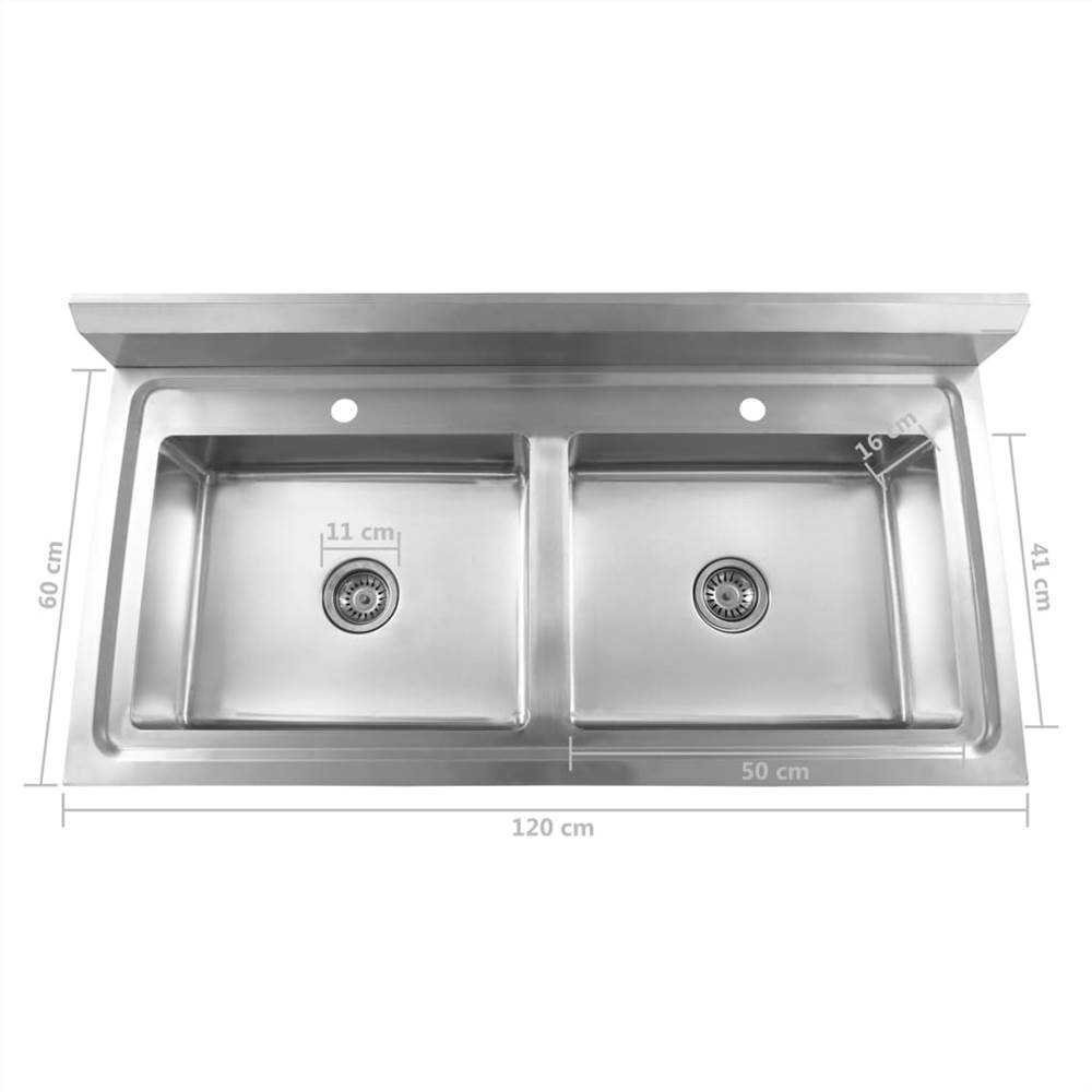 Kitchen Sink Double Basin Stainless Steel