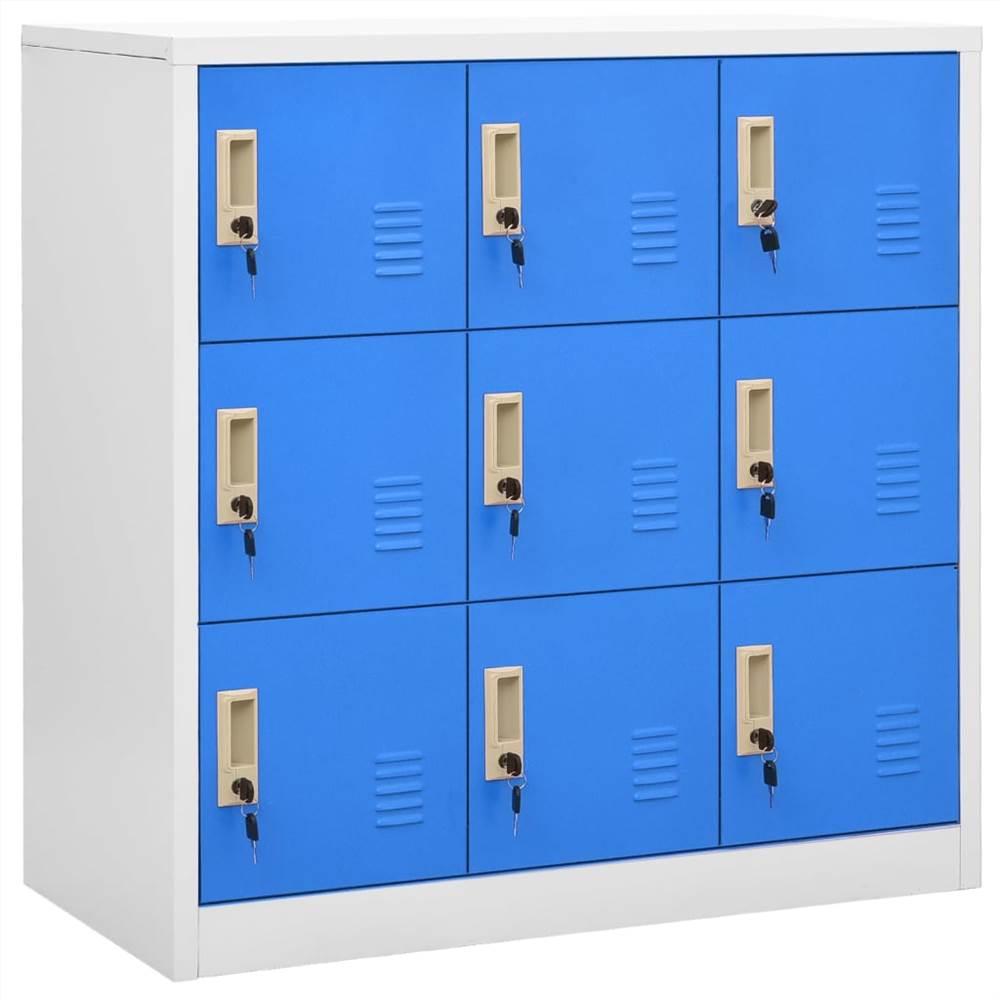 

Locker Cabinet Light Grey and Blue 90x45x92.5 cm Steel