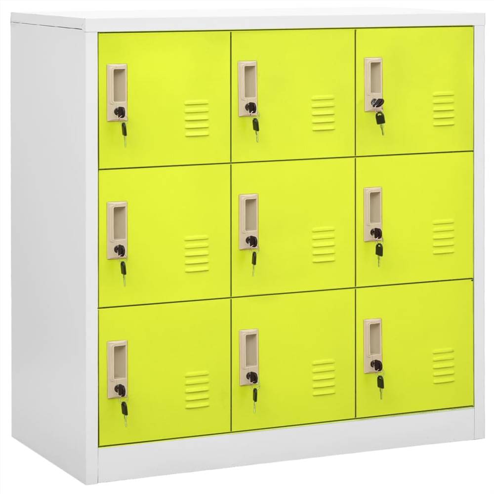 

Locker Cabinet Light Grey and Green 90x45x92.5 cm Steel