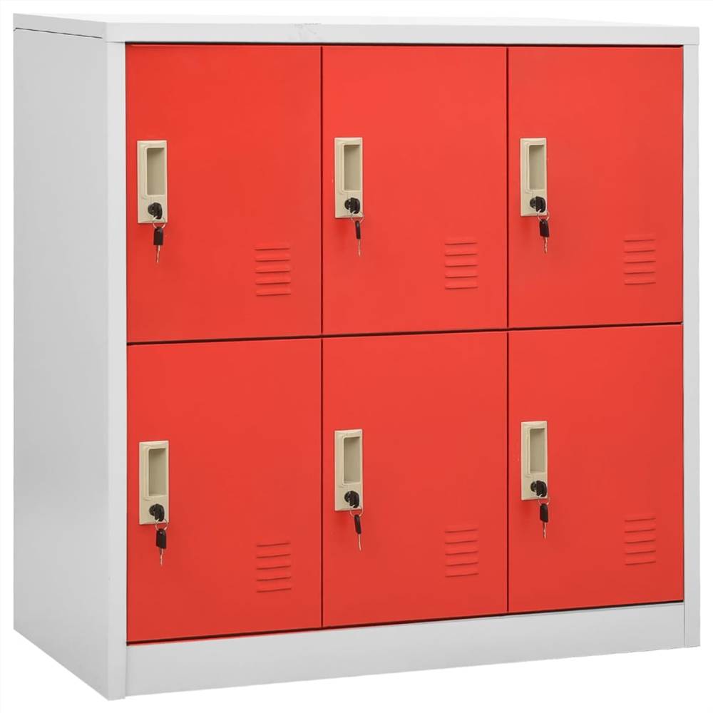 

Locker Cabinet Light Grey and Red 90x45x92.5 cm Steel