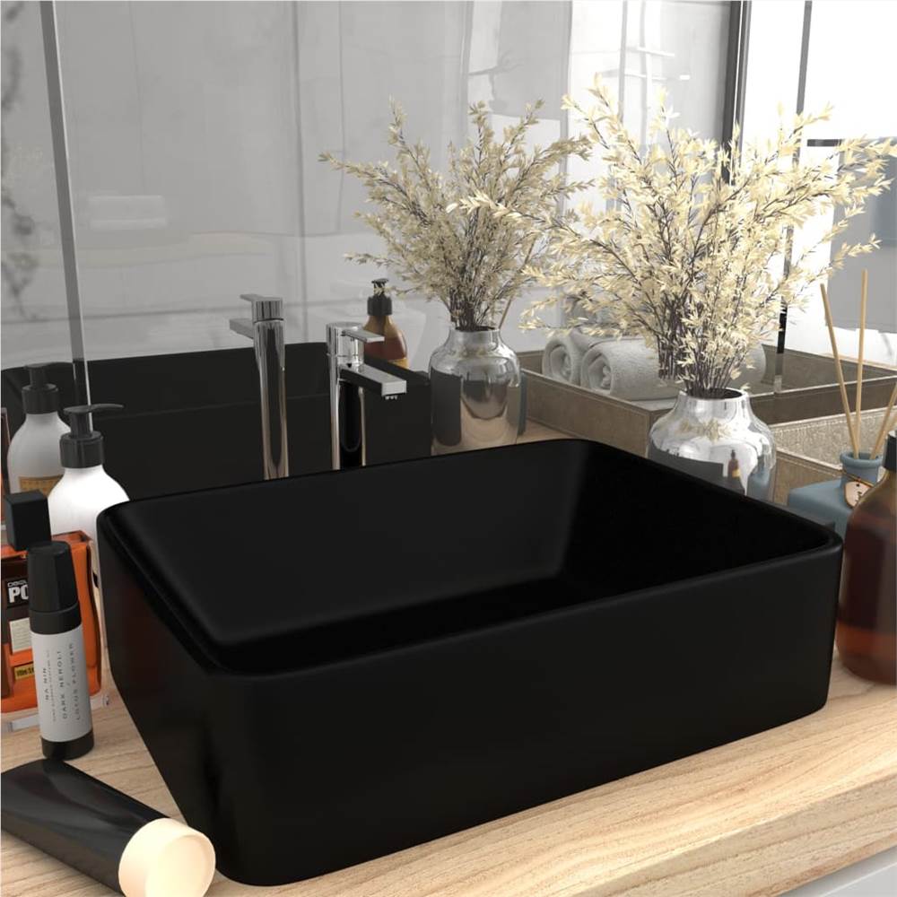 Luxury Wash Basin Matt Black 41x30x12 cm Ceramic