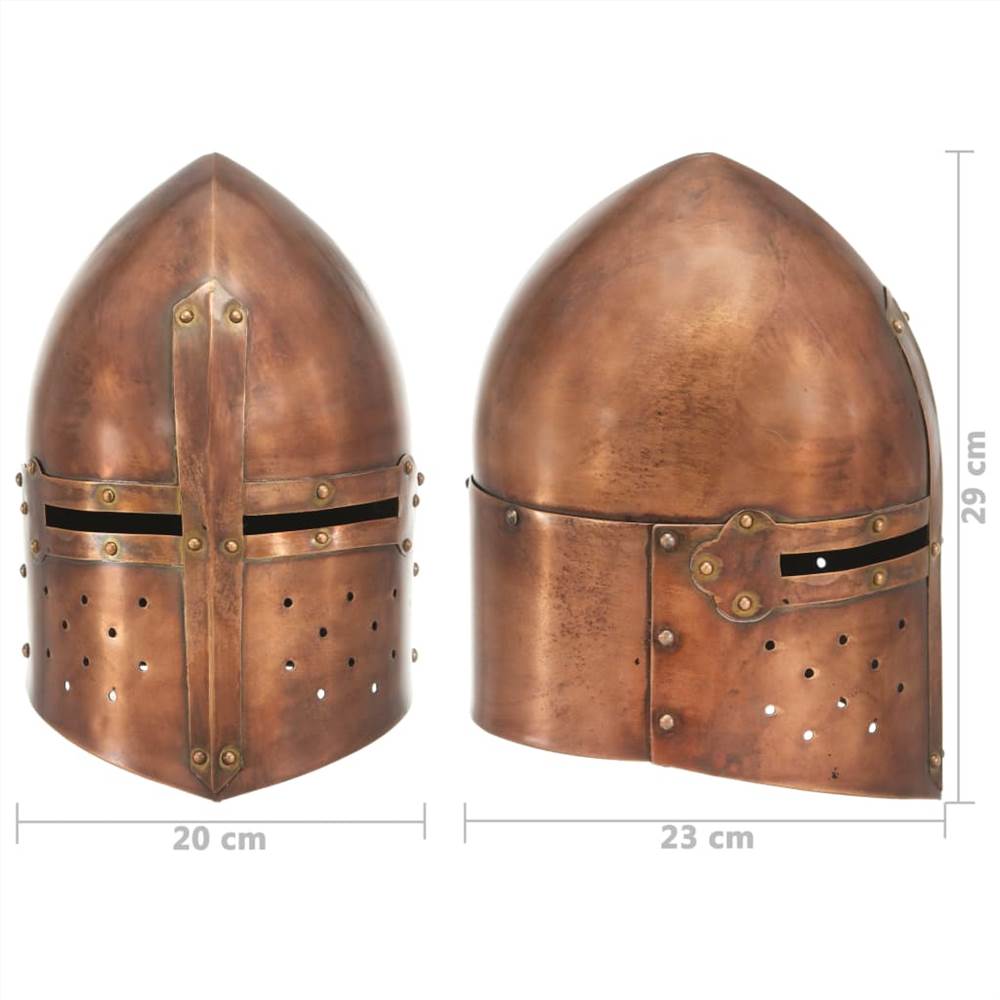 Medieval Knight Helmet Antique Replica LARP Copper Steel