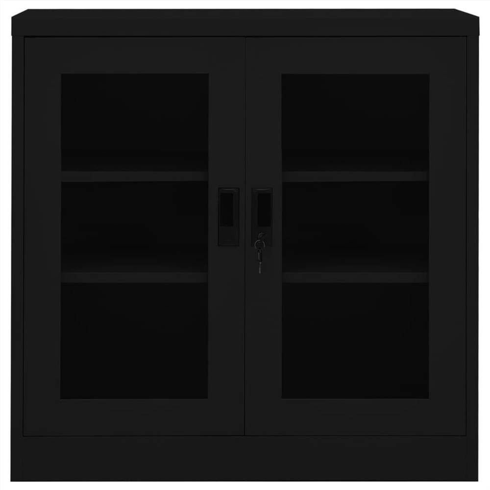 Office Black 90x40x90 cm Steel