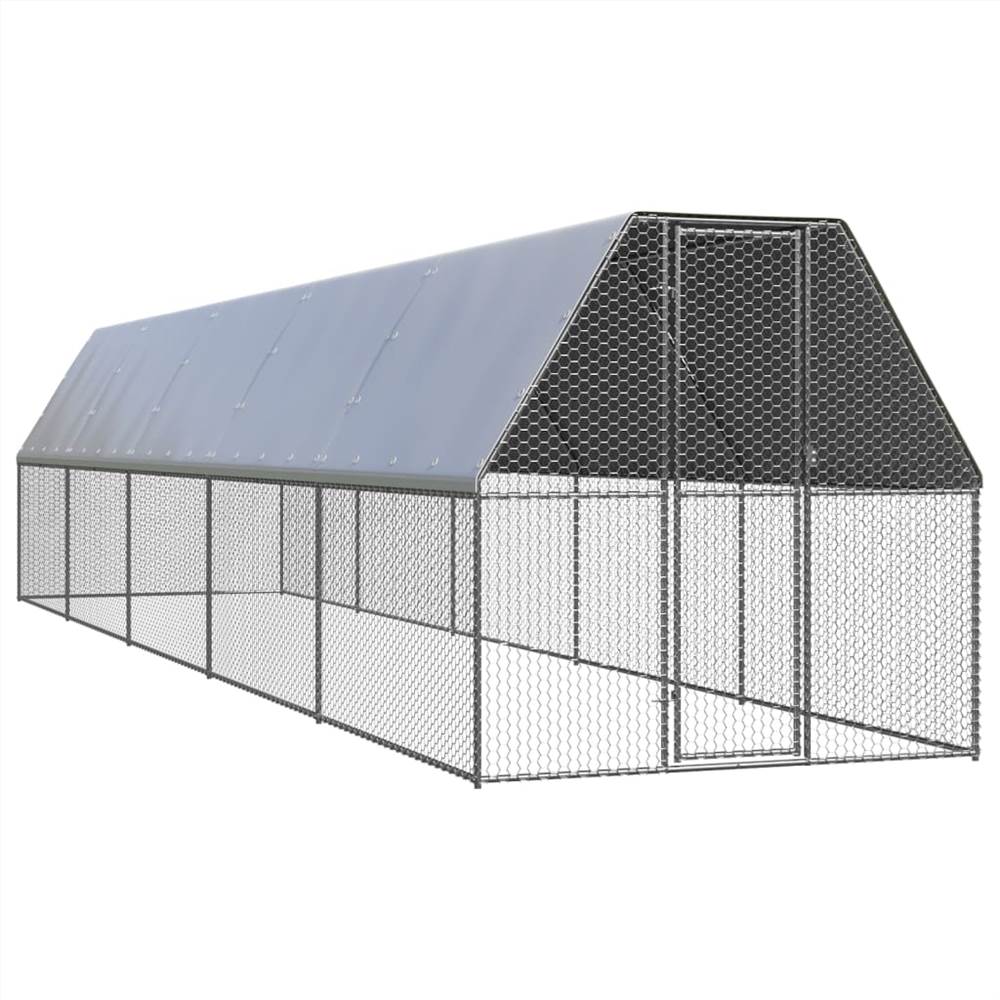 

Outdoor Chicken Cage 2x10x2 m Galvanised Steel