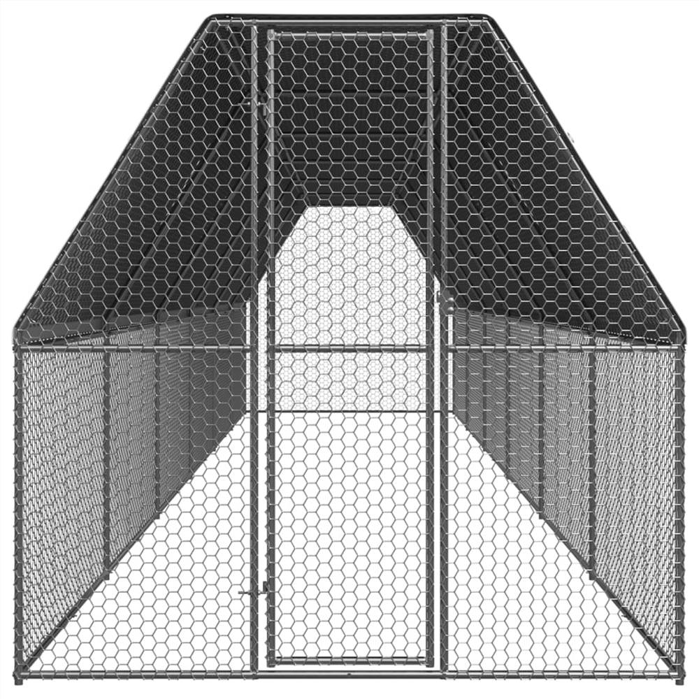 Outdoor Chicken Cage 2x12x2 m Galvanised Steel