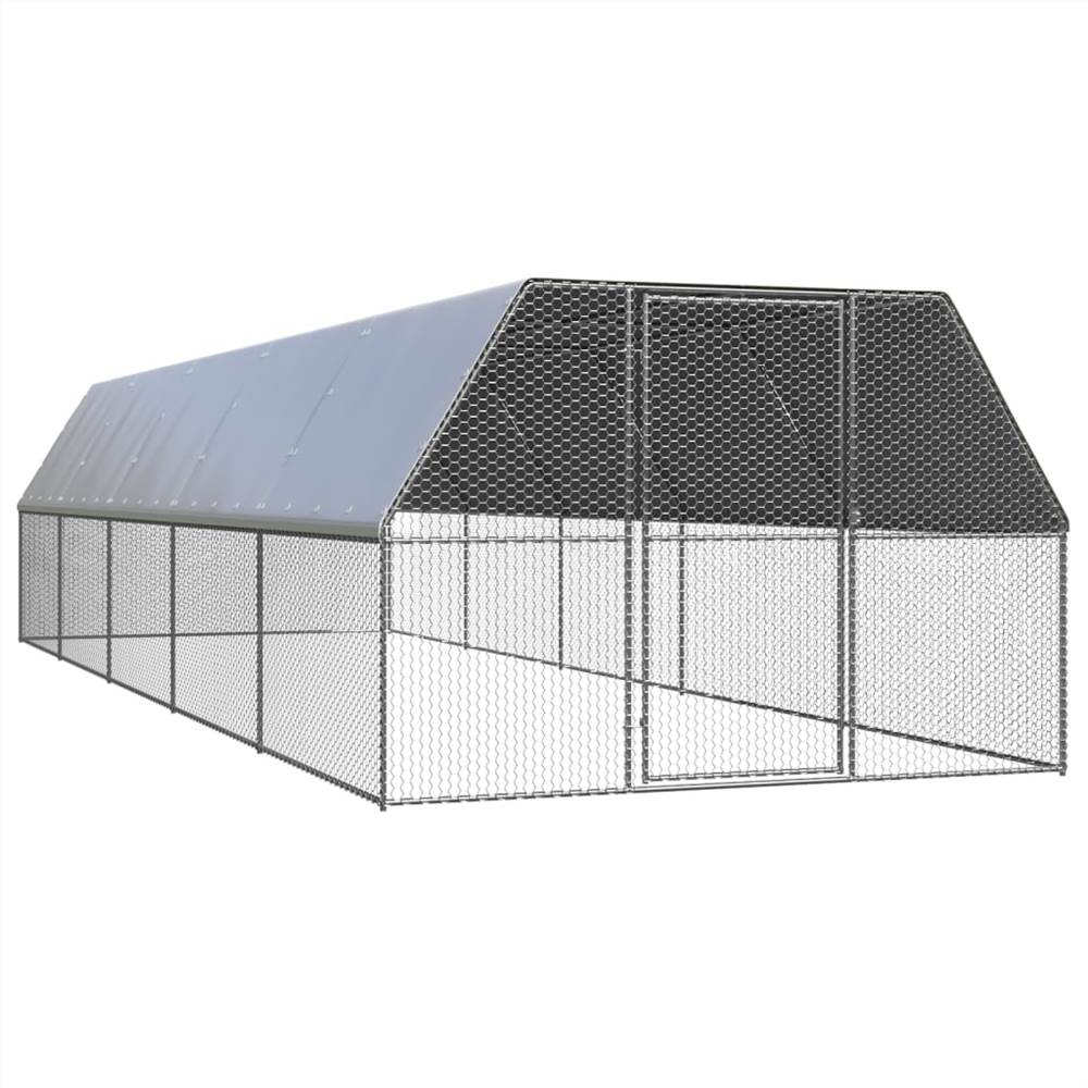 Outdoor Chicken Cage 3x10x2 m Galvanised Steel