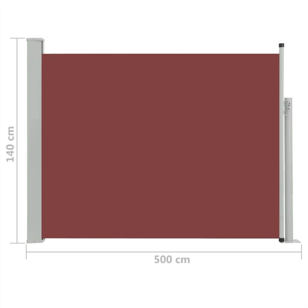 Patio Retractable Side Awning 140x500 cm Brown