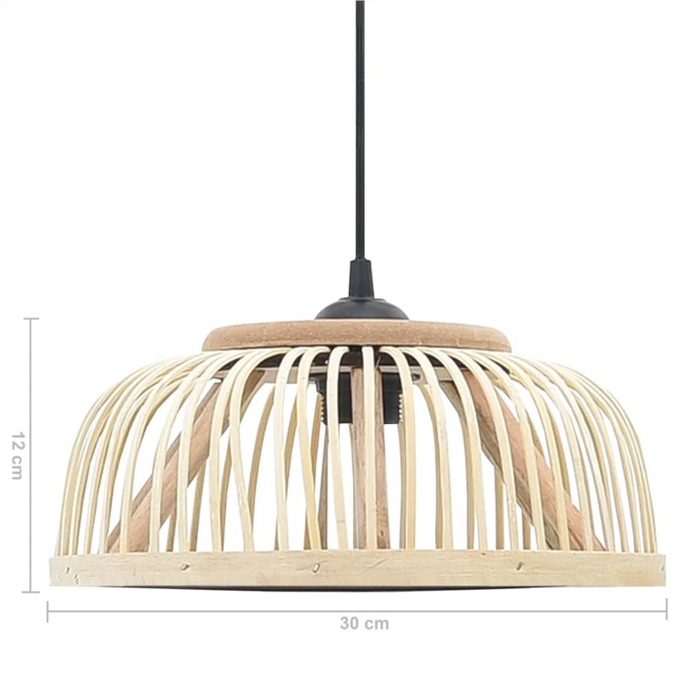 Pendant Lamp Bamboo 40 W 30x12 cm Semicircle E27