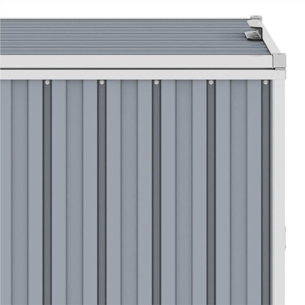 Quadruple Garbage Bin Shed Grey 286x81x121 cm Steel