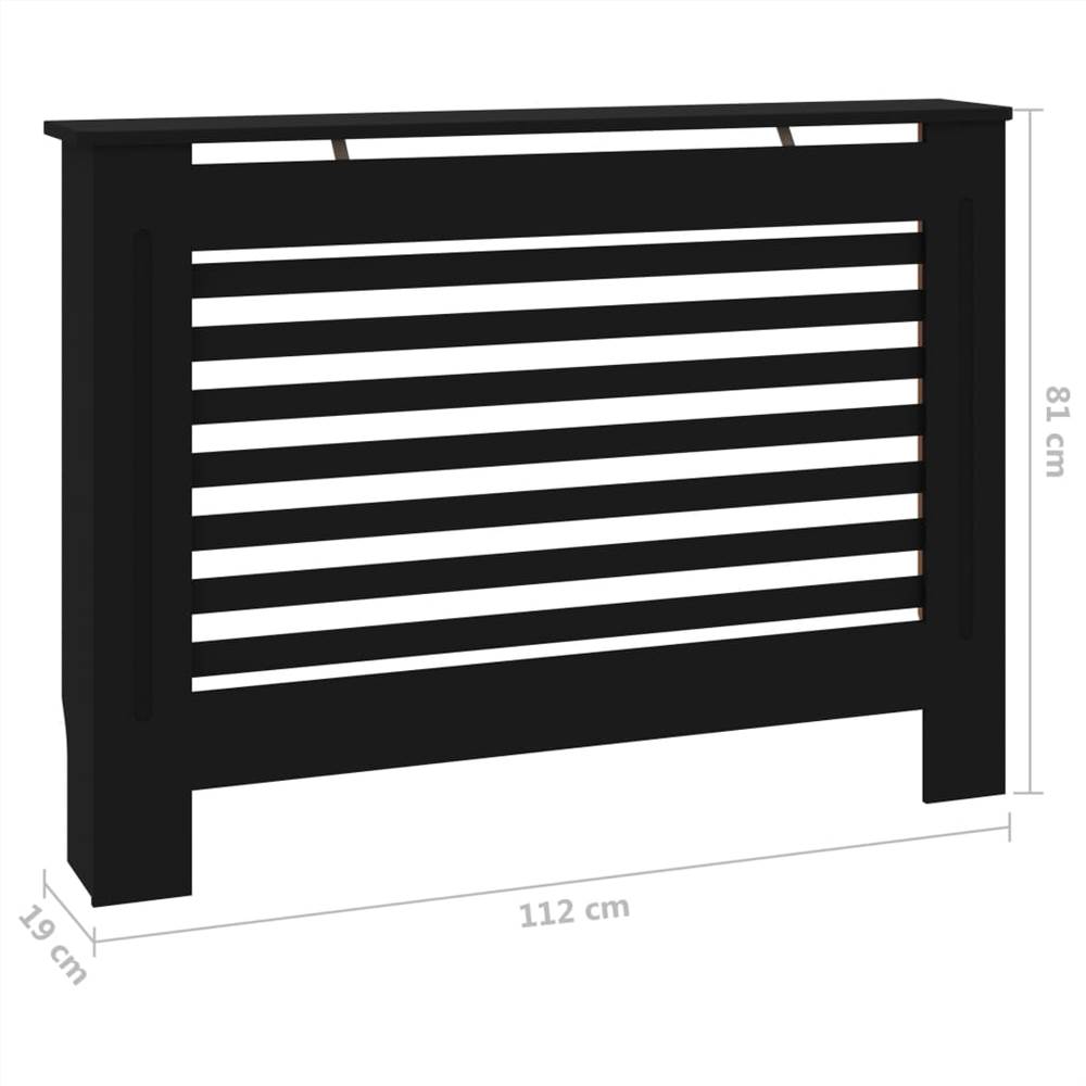 Radiator Cover Black 112x19x81 cm MDF