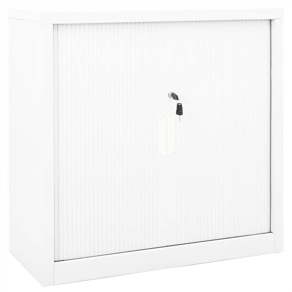 Sliding Door Cabinet White 90x40x90 cm Steel
