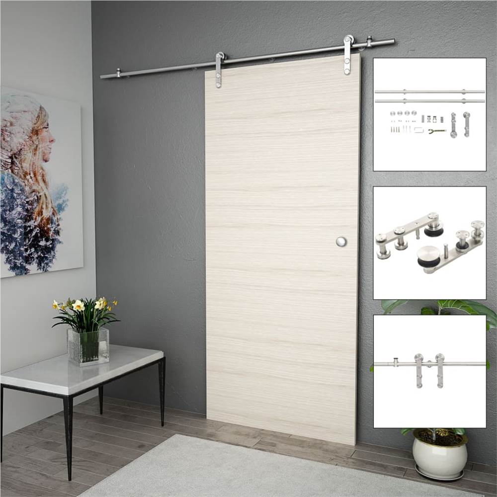 

Sliding Door Hardware Kit 183 cm Stainless Steel Silver