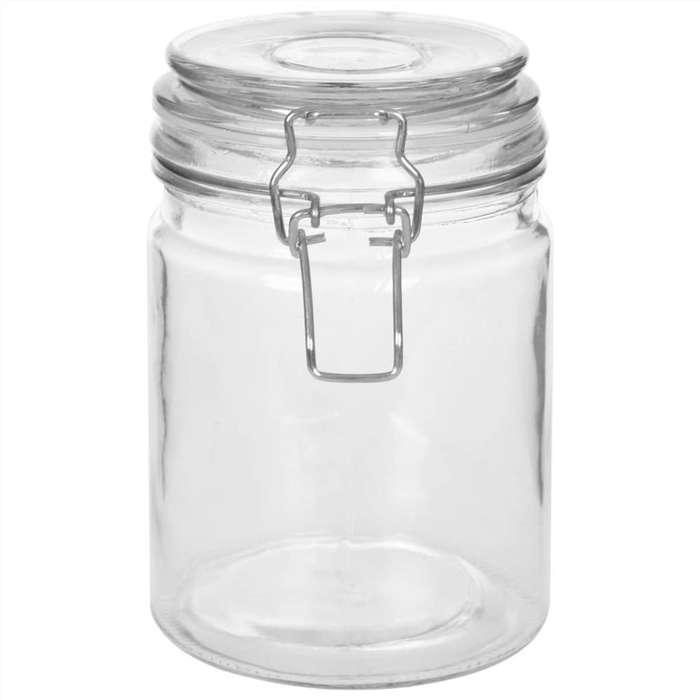 Storage Jars with Clip Closure 6 pcs 750 ml