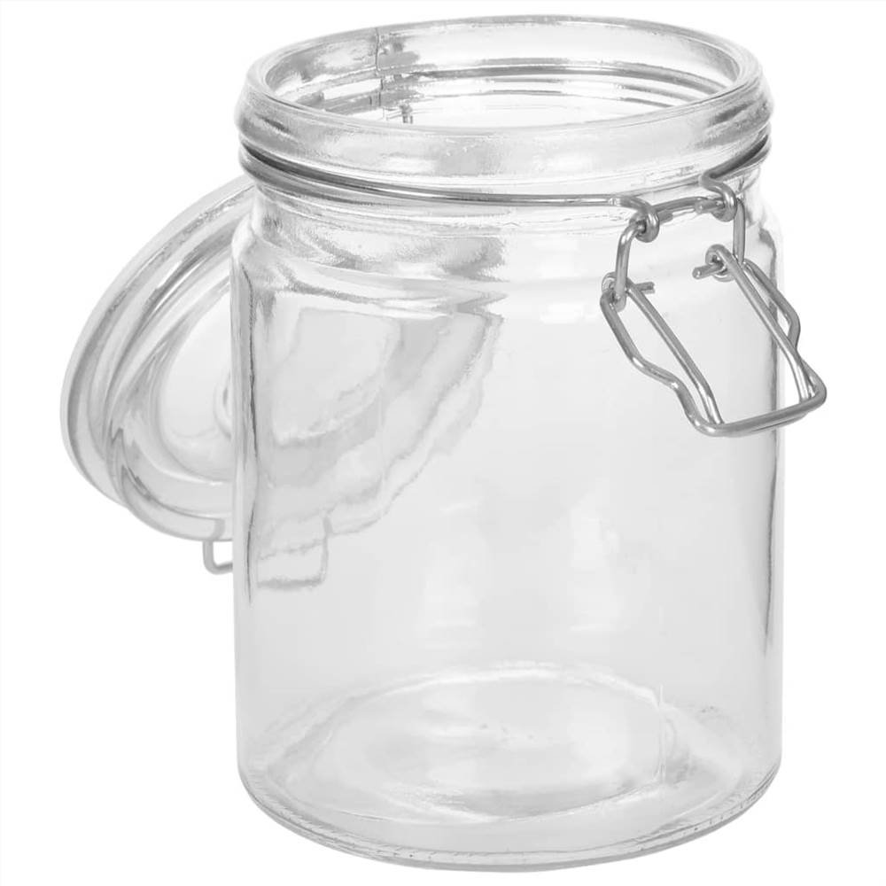 Storage Jars with Clip Closure 6 pcs 750 ml