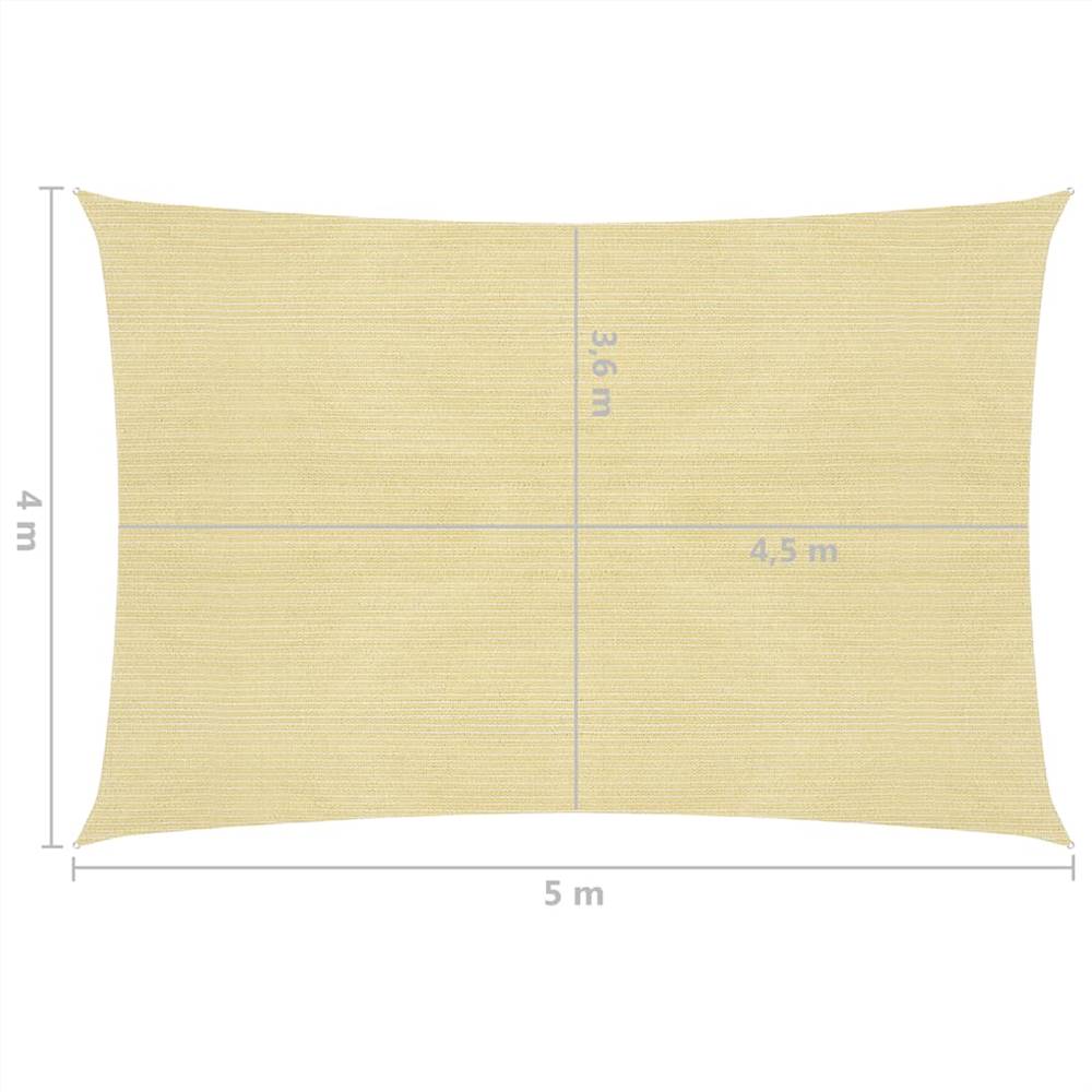 Sunshade Sail 160 g/m² Beige 4x5 m HDPE