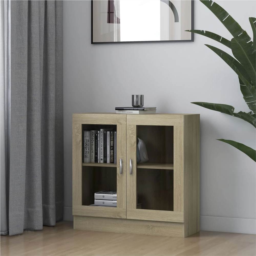 

Vitrine Cabinet Sonoma Oak 82.5x30.5x80 cm Chipboard