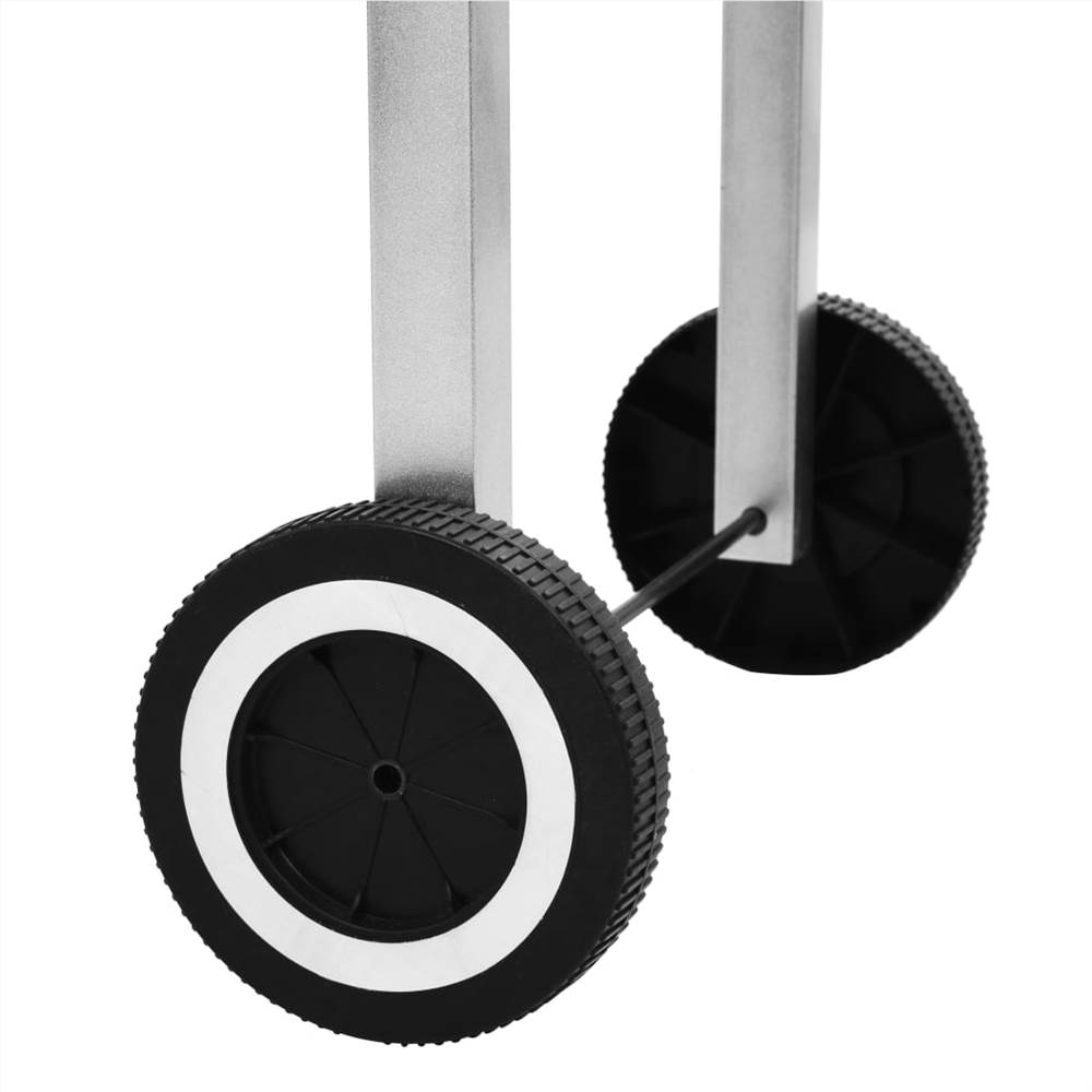 XXL Trolley Charcoal BBQ Grill Stainless Steel With 2 Shelves 18 XXL Trolley Charcoal BBQ Grill Stainless Steel with 2 Shelves