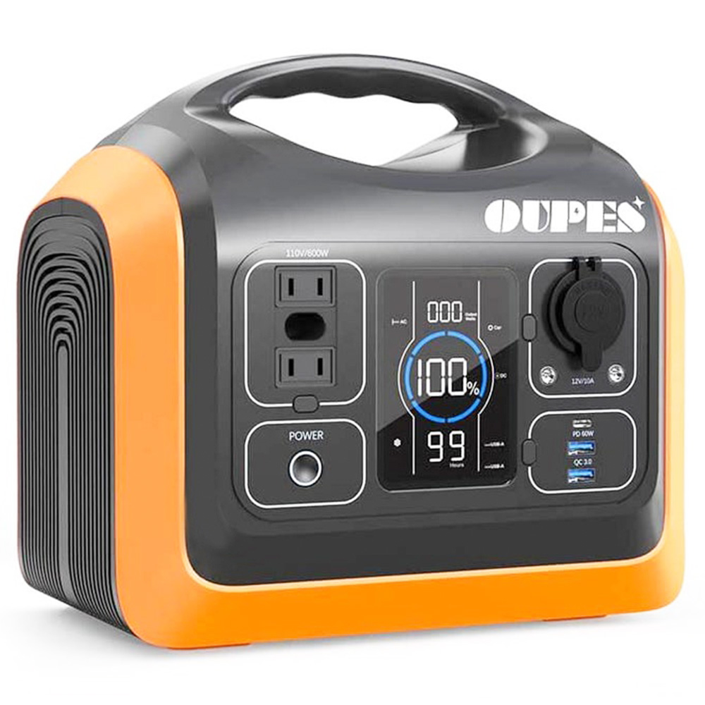OUPES Portable Power Station 600W Power 592Wh Capacity Solar Generator Solar/USB-C/Car Socket/Wall Outlet/USB-C+Wall Outlet Recharge
