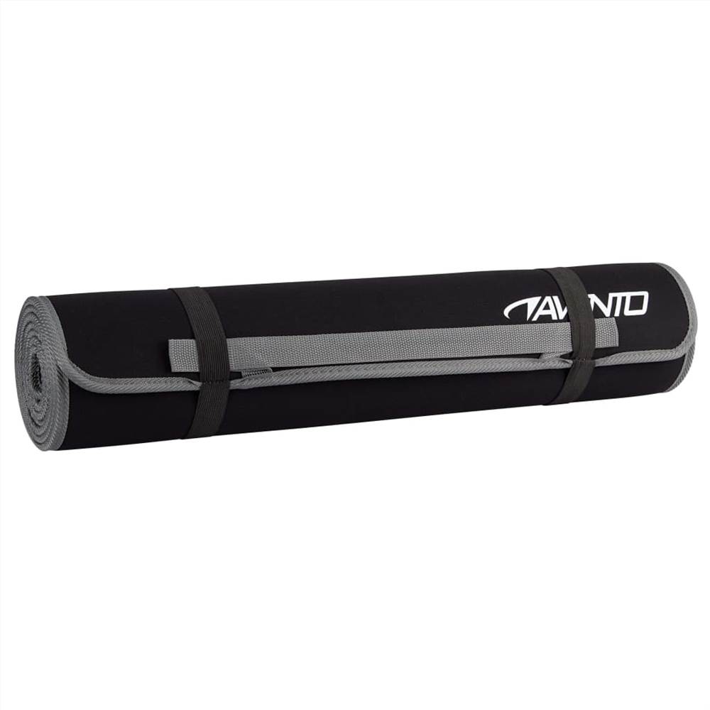 Avento Neoprene Fitness Mat with Print Black and Grey