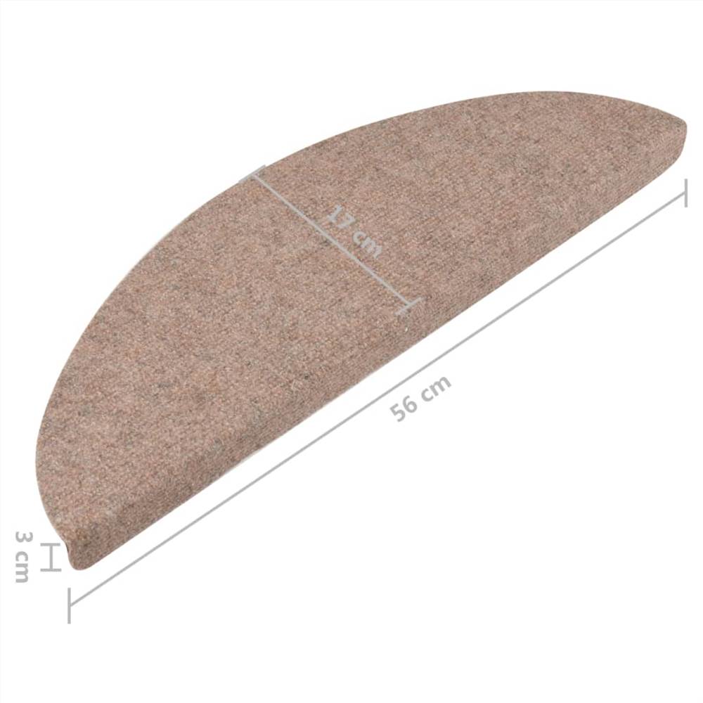 Self-adhesive Stair Mats 15 pcs 56x20 cm Beige