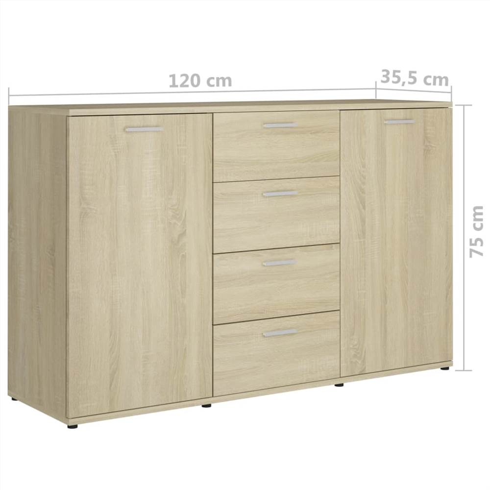 Sideboard Sonoma Oak 120x35,5x75 cm Chipboard