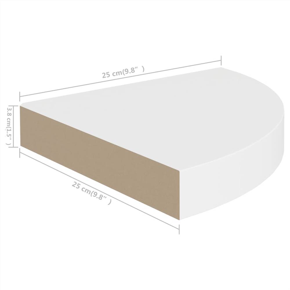 Floating Corner Shelves 4 pcs White 25x25x3.8 cm MDF