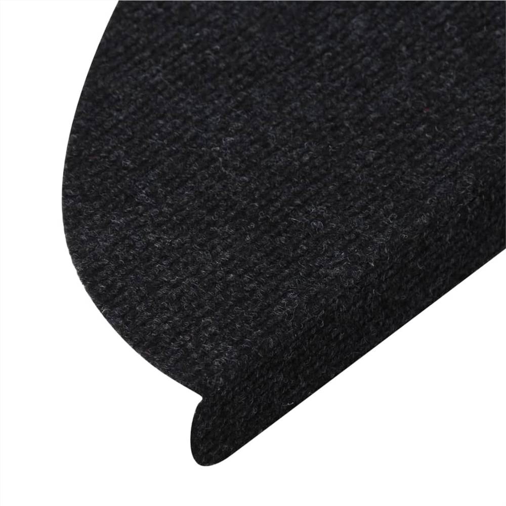 Self-adhesive Stair Mats 15 pcs 65x26 cm Black