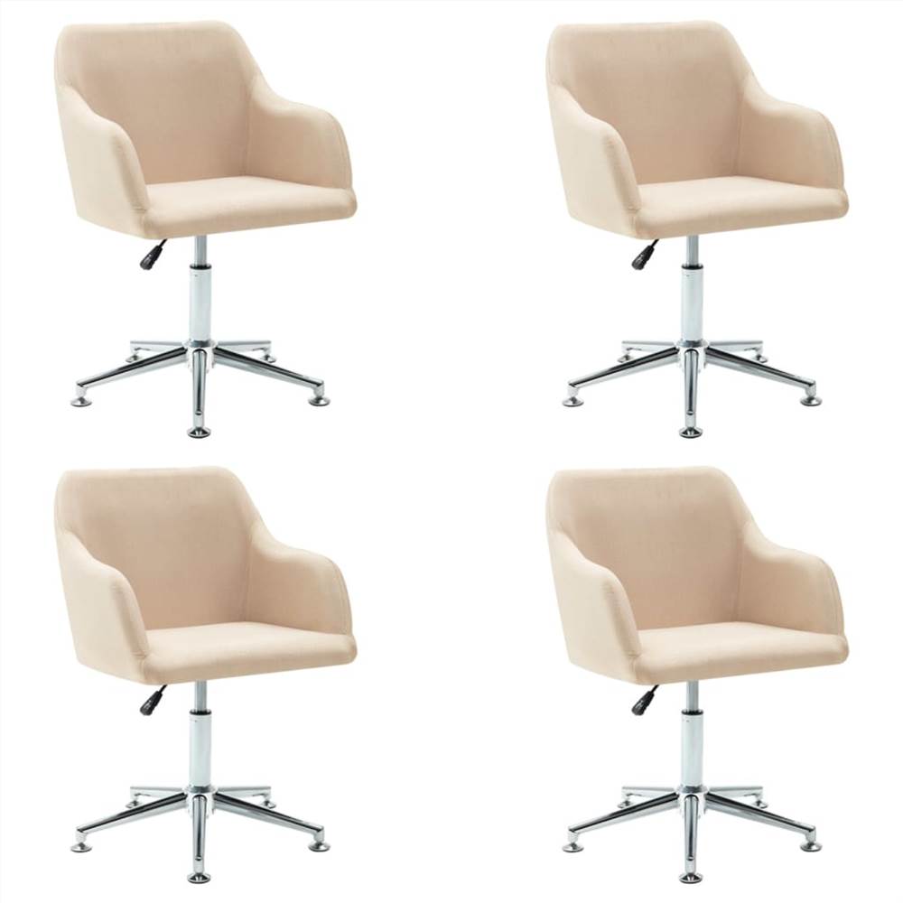 

Swivel Dining Chairs 4 pcs Cream Fabric