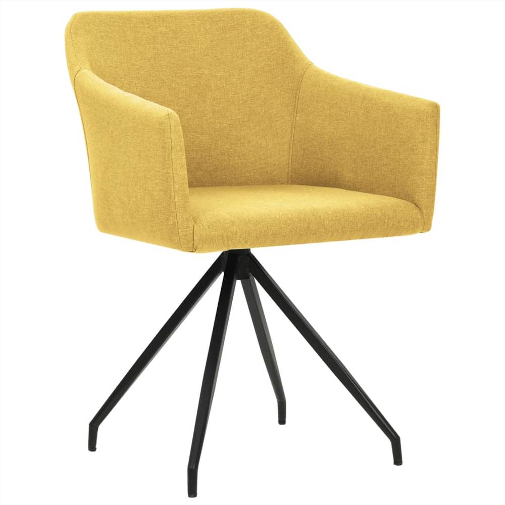 Swivel Dining Chairs 6 pcs Mustard Yellow Fabric