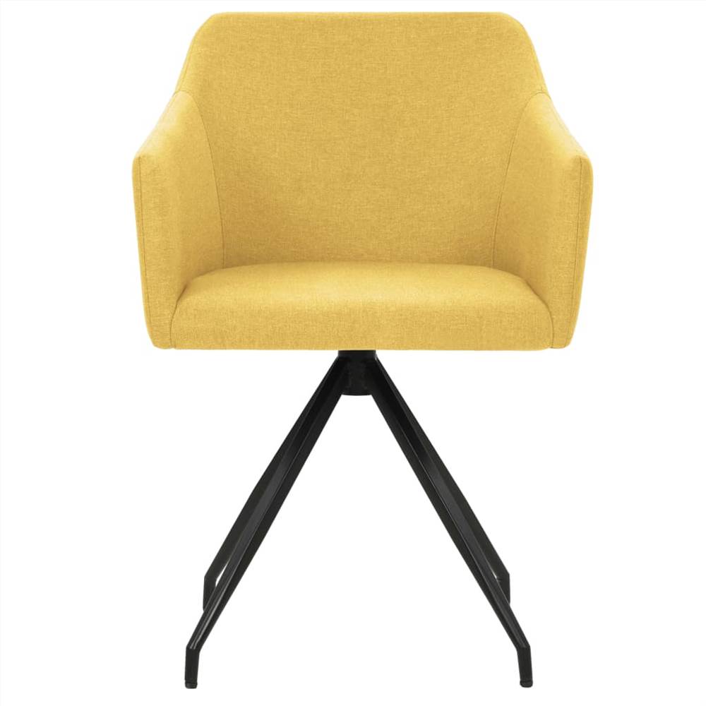 Swivel Dining Chairs 6 pcs Mustard Yellow Fabric