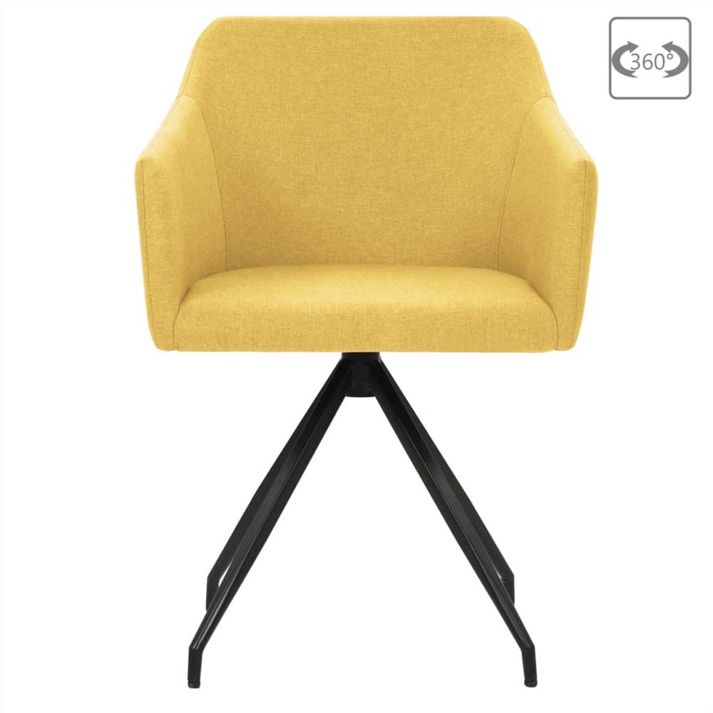Swivel Dining Chairs 6 pcs Mustard Yellow Fabric