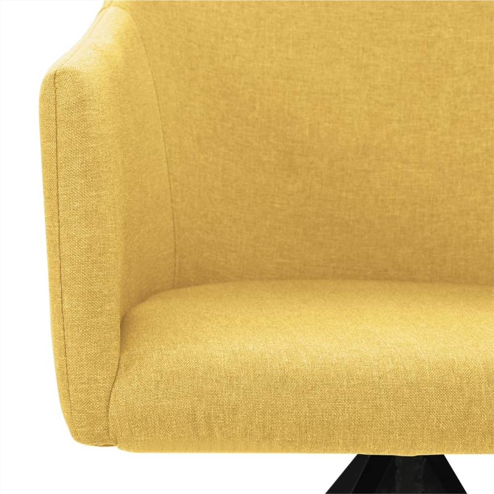 Swivel Dining Chairs 6 pcs Mustard Yellow Fabric