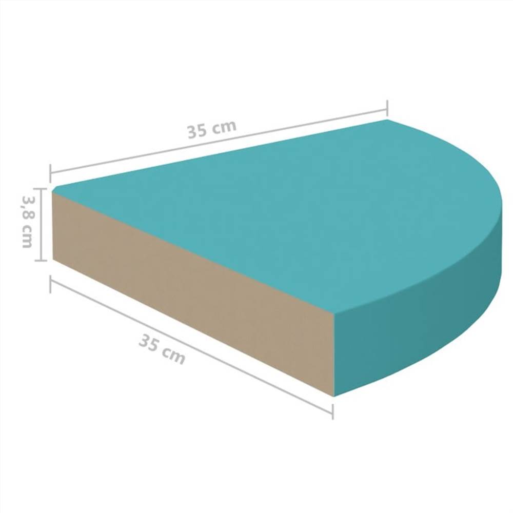 Wall Corner Shelves 4 pcs Blue 35x35x3.8 cm MDF