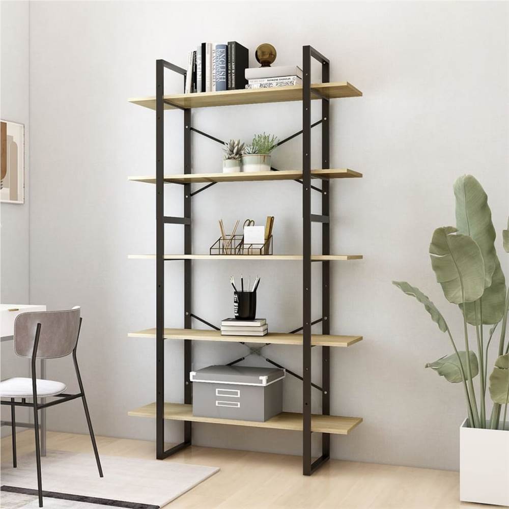 

5-Tier Book Cabinet Sonoma Oak 100x30x175 cm Chipboard