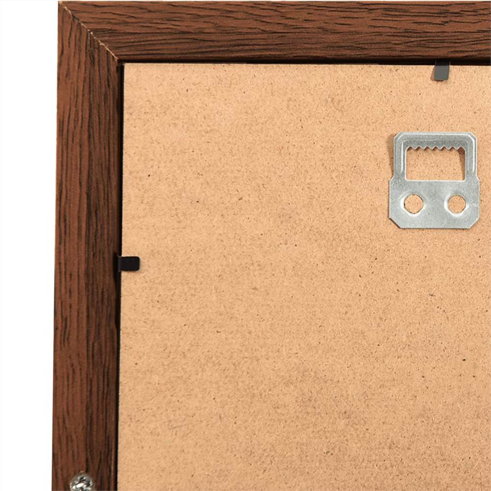 Collage Photo Frame for 10x(10x15 cm) Picture Dark Brown MDF