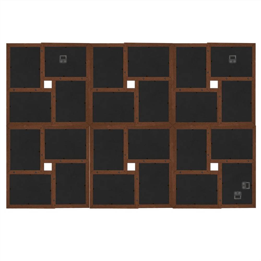 Collage Photo Frame for 24x(10x15 cm) Picture Dark Brown MDF