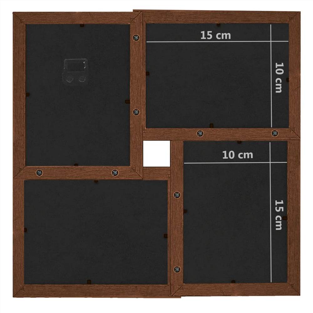 Collage Photo Frame for 24x(10x15 cm) Picture Dark Brown MDF