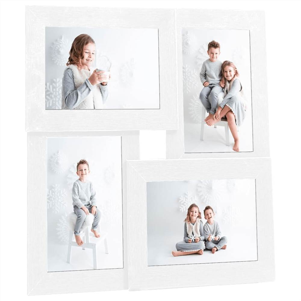 

Collage Photo Frame for 4x(13x18 cm) Picture White MDF