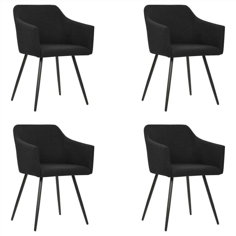 

Dining Chairs 4 pcs Black Fabric