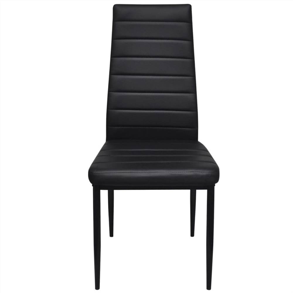 Dining Chairs 4 pcs Black Faux Leather