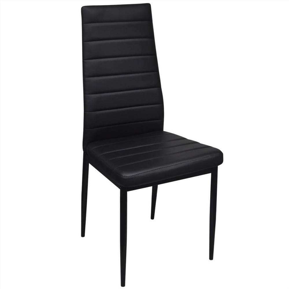 Dining Chairs 4 pcs Black Faux Leather