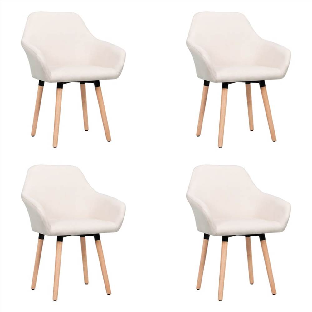 

Dining Chairs 4 pcs Cream Fabric